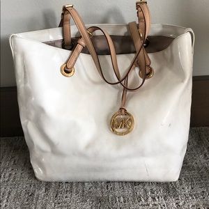 Michael Kors white monogram handbag